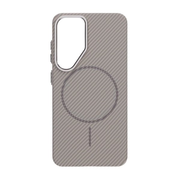 Samsung Galaxy S25 Plus Cover Kulfibermønster MagSafe Grå