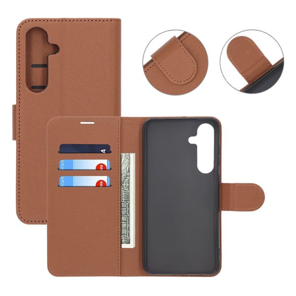 Samsung Galaxy S25 Plus Cover med Kortrum og Stativfunktion i Brun