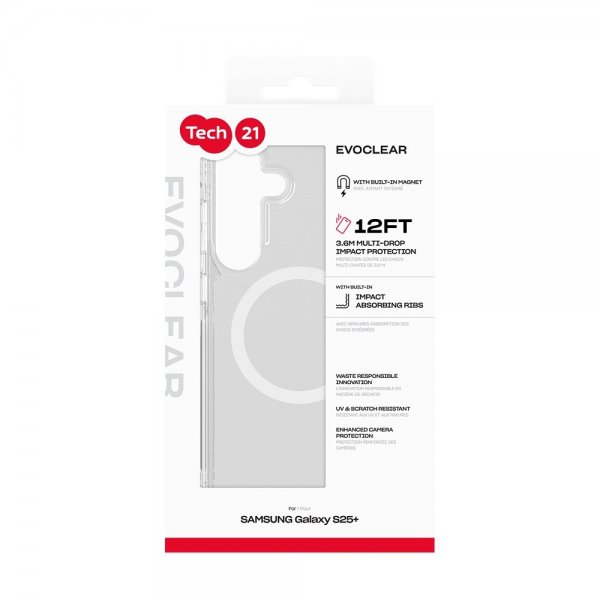 Tech21 Samsung Galaxy S25 Plus Cover EvoClear MagSafe Gennemsigtig