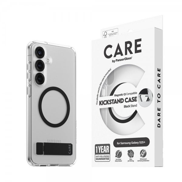 CARE by PanzerGlass Samsung Galaxy S25 Plus Cover Kickstand MagSafe Sort