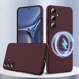 Samsung Galaxy S25 Plus Cover med Rem Silikone MagSafe Vinrød