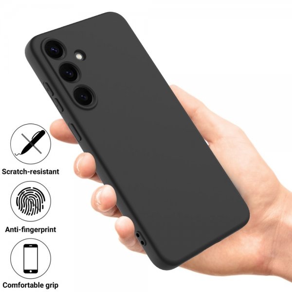 Samsung Galaxy S25 Plus Cover med Rem Silikone Sort