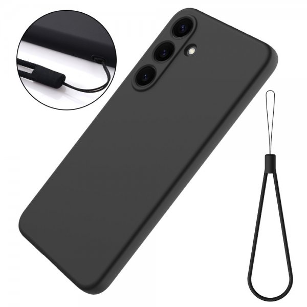 Samsung Galaxy S25 Plus Cover med Rem Silikone Sort
