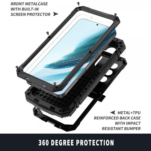 R-JUST Samsung Galaxy S25 Plus Cover Metal Stødsikkert Sort