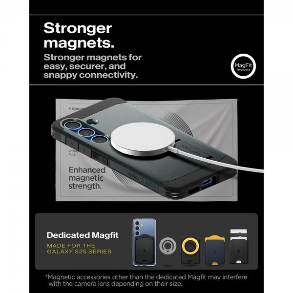 Spigen Samsung Galaxy S25 Plus Cover Tough Armor MagFit Abyss Green