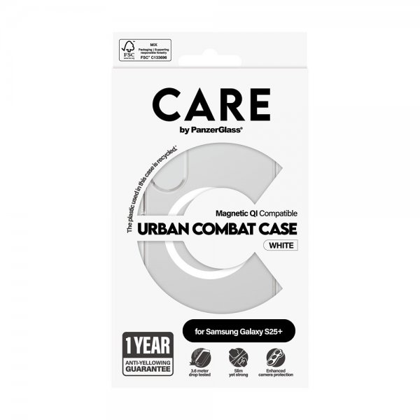 CARE by PanzerGlass Samsung Galaxy S25 Plus Cover Urban Combat MagSafe Hvid