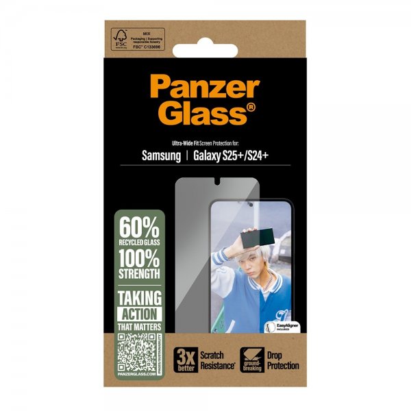 PanzerGlass Samsung Galaxy S24 Plus/Galaxy S25 Plus Skærmbeskyttelse Ultra-Wide Fit EasyAligner
