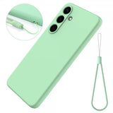 Samsung Galaxy S25 Cover med strop, silikone, grøn