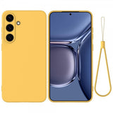 Samsung Galaxy S25 Cover med strop, silikone, gul