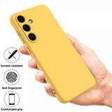 Samsung Galaxy S25 Cover med strop, silikone, gul