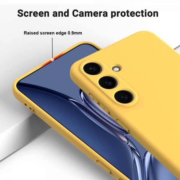 Samsung Galaxy S25 Cover med strop, silikone, gul