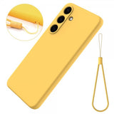 Samsung Galaxy S25 Cover med strop, silikone, gul