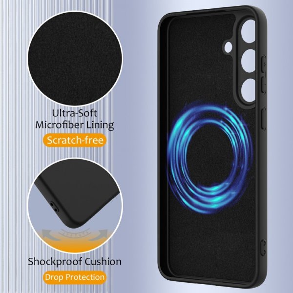 Samsung Galaxy S25 Cover med Strap Silikone MagSafe Sort