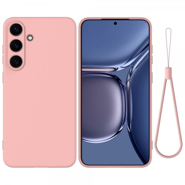 Samsung Galaxy S25 Cover med Strop Silikone Rosa