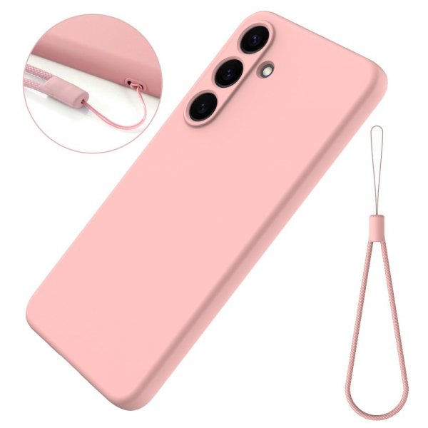 Samsung Galaxy S25 Cover med Strop Silikone Rosa
