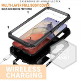 R-JUST Samsung Galaxy S25 Cover Metal Stødabsorberende Kamerabeskyttelse Sort