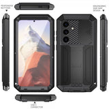 R-JUST Samsung Galaxy S25 Cover Metal Stødabsorberende Kamerabeskyttelse Sort
