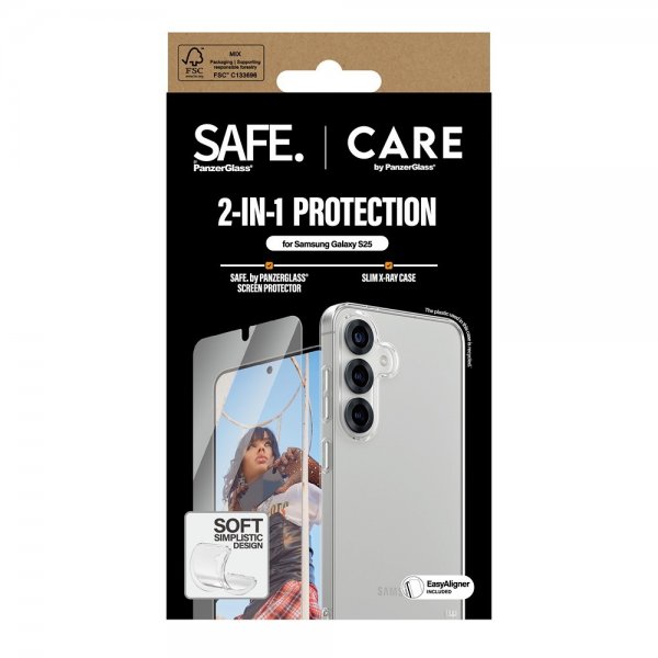 CARE by PanzerGlass Samsung Galaxy S25 Cover og Skærmbeskyttelse Fashion 2-i-1 Bundle