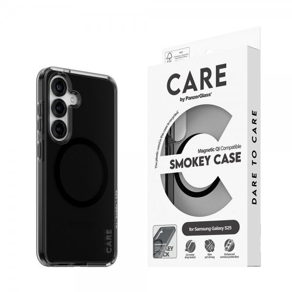 CARE by PanzerGlass Samsung Galaxy S25 Cover Smokey MagSafe Sort
