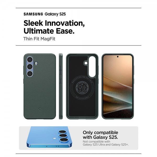 Spigen Samsung Galaxy S25 Cover Thin Fit MagFit Abyss Green