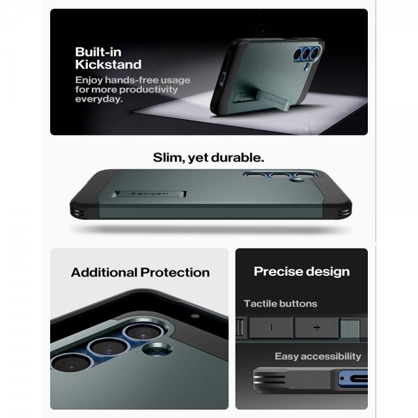 Spigen Samsung Galaxy S25 Cover Tough Armor MagFit Abyss Green