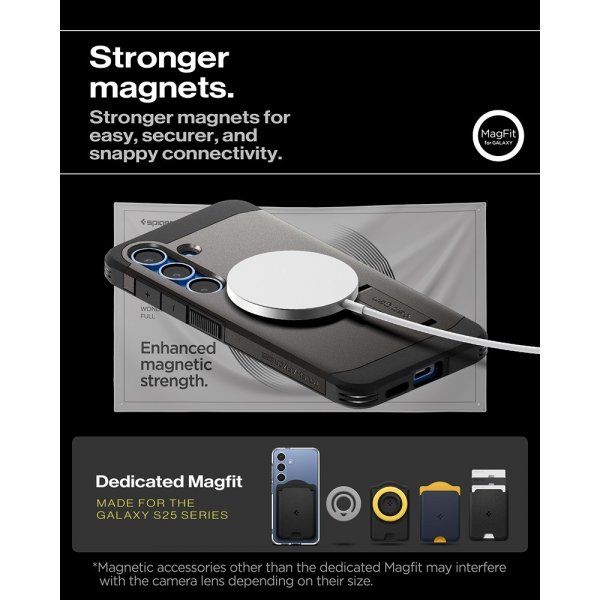 Spigen Samsung Galaxy S25 Cover Tough Armor MagFit Gunmetal