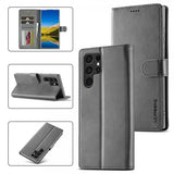 Lc.Imeeke Samsung Galaxy S25 Ultra Cover med Kortlomme Standerfunktion Grå