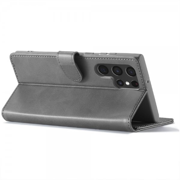 Lc.Imeeke Samsung Galaxy S25 Ultra Cover med Kortlomme Standerfunktion Grå
