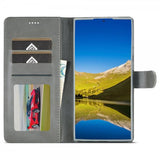 Lc.Imeeke Samsung Galaxy S25 Ultra Cover med Kortlomme Standerfunktion Grå