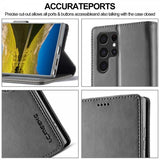 Lc.Imeeke Samsung Galaxy S25 Ultra Cover med Kortlomme Standerfunktion Grå