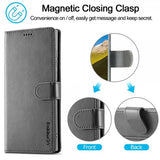 Lc.Imeeke Samsung Galaxy S25 Ultra Cover med Kortlomme Standerfunktion Grå