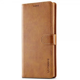 Lc.Imeeke Samsung Galaxy S25 Ultra Cover med Kortlomme Standerfunktion Lysebrun