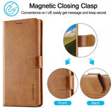 Lc.Imeeke Samsung Galaxy S25 Ultra Cover med Kortlomme Standerfunktion Lysebrun