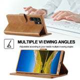 Lc.Imeeke Samsung Galaxy S25 Ultra Cover med Kortlomme Standerfunktion Lysebrun