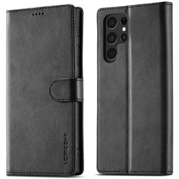 Lc.Imeeke Samsung Galaxy S25 Ultra Cover med Kortlomme Standerfunktion Sort