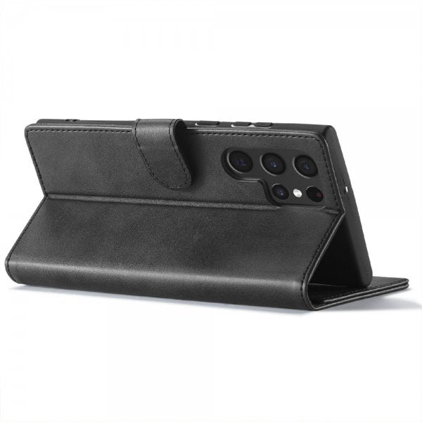 Lc.Imeeke Samsung Galaxy S25 Ultra Cover med Kortlomme Standerfunktion Sort