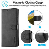 Lc.Imeeke Samsung Galaxy S25 Ultra Cover med Kortlomme Standerfunktion Sort