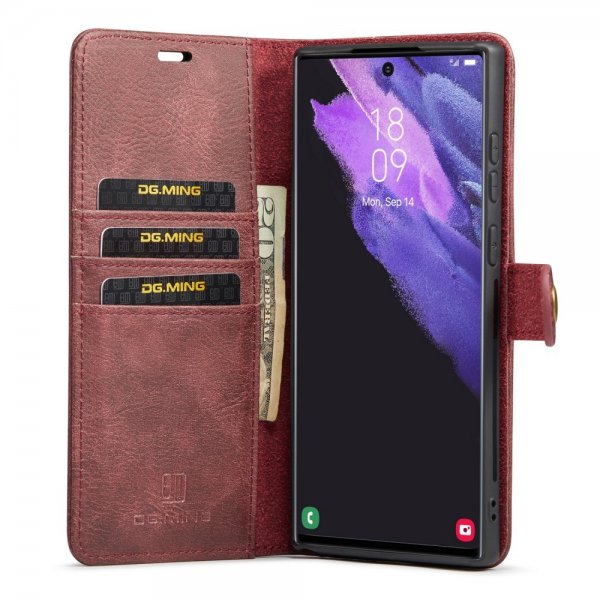 Dg.Ming Samsung Galaxy S25 Ultra Cover med Aftageligt Cover Rød