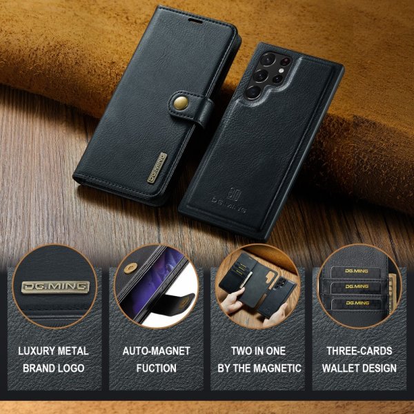 Dg.Ming Samsung Galaxy S25 Ultra Cover med Aftageligt Cover Sort