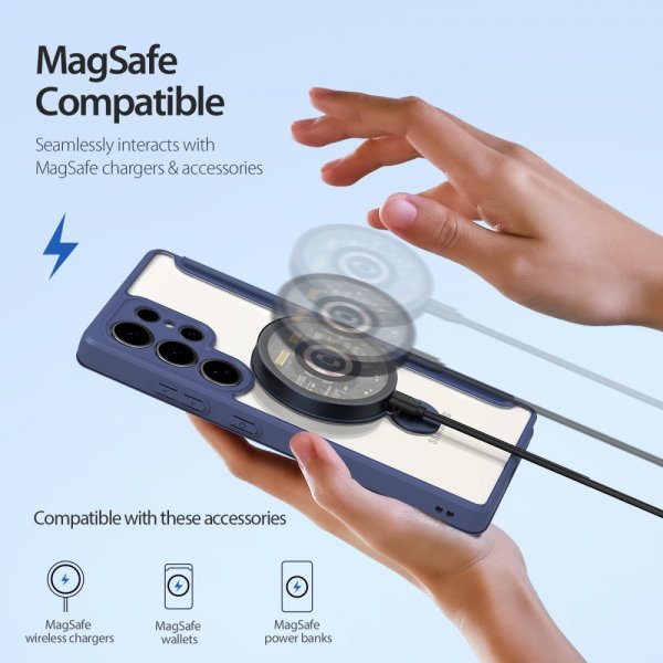 Dux Ducis Samsung Galaxy S25 Ultra Cover Skin X Pro Series Kickstand MagSafe Blå