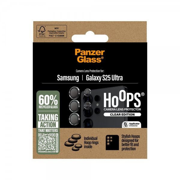 PanzerGlass Samsung Galaxy S25 Ultra Kamerabeskyttelse Hoops Transparent