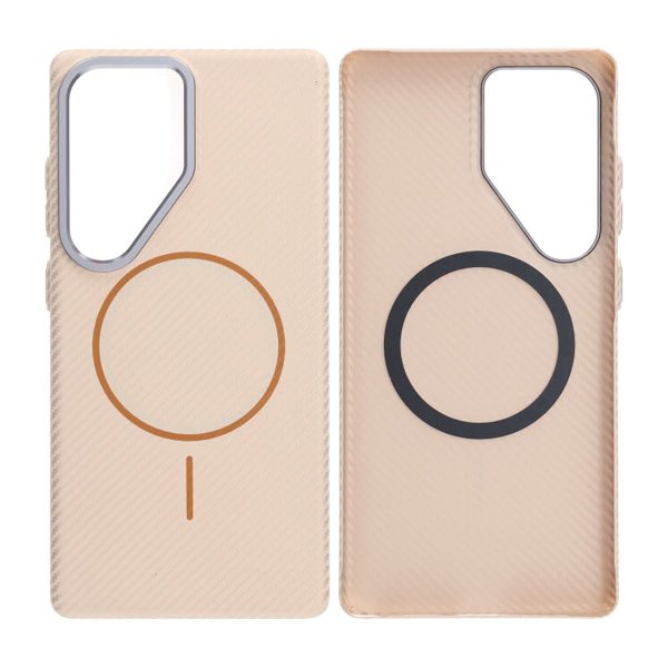 Samsung Galaxy S25 Ultra Cover Kulfibermønster MagSafe Guld