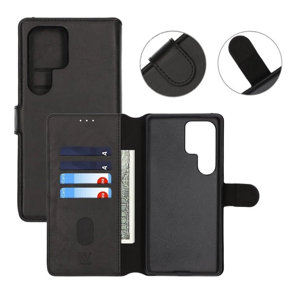 Rvelon Samsung Galaxy S25 Ultra Cover Magnetisk Aftageligt Etui Sort