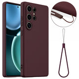 Samsung Galaxy S25 Ultra Cover med Rem Silikone MagSafe Vinrød