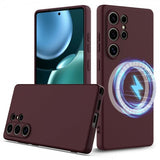 Samsung Galaxy S25 Ultra Cover med Rem Silikone MagSafe Vinrød