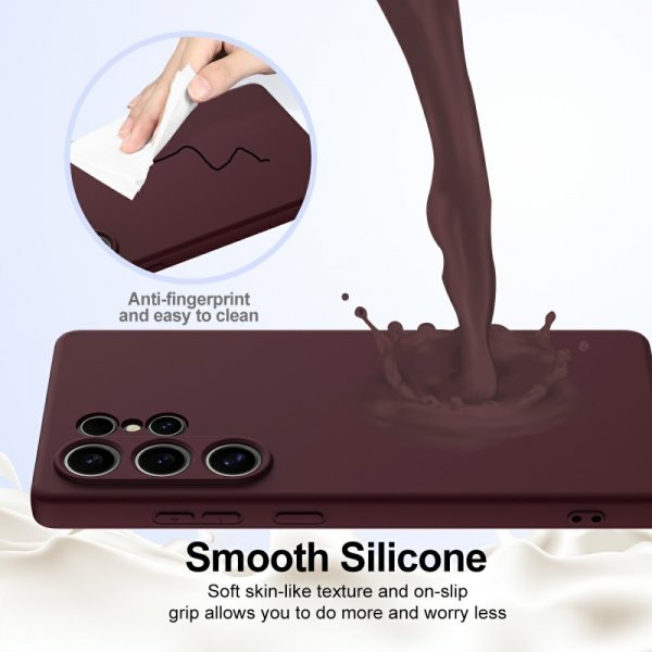 Samsung Galaxy S25 Ultra Cover med Rem Silikone MagSafe Vinrød