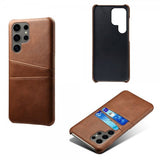 Samsung Galaxy S25 Ultra Cover med to Kortlommer Mørkebrun