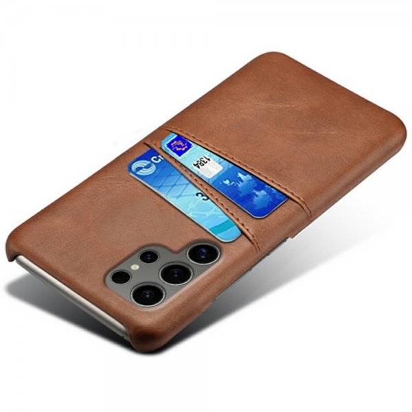 Samsung Galaxy S25 Ultra Cover med to Kortlommer Mørkebrun
