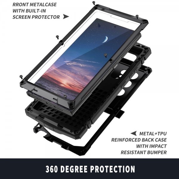 R-JUST Samsung Galaxy S25 Ultra Cover Metal Stødsikkert Sort