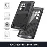 R-JUST Samsung Galaxy S25 Ultra Cover Metal Stødsikkert Sort